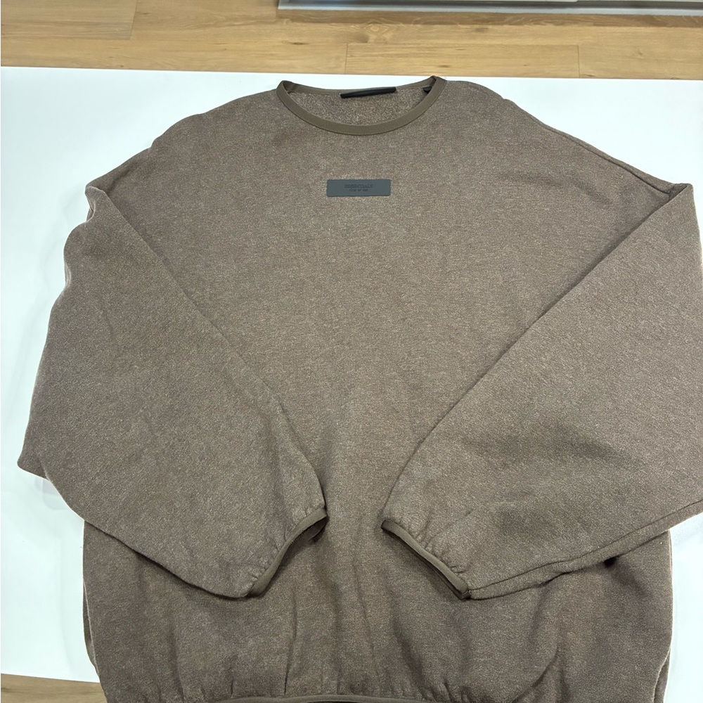 Fear of God Essentials Crewneck “Heather Wood” Brown Mens size L
